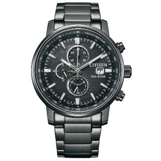 【CITIZEN 星辰】Chronograph 飛行風格三眼計時光動能男錶/43mm(CA0845-83E)