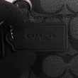 【COACH】防刮LOGO PVC 直式斜背手機包(黑灰x黑邊)