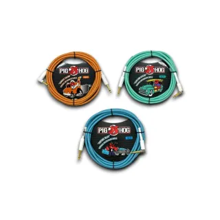 【PIG HOG】終身免費保固 10呎編織樂器導線 白色導線頭／原廠公司貨 品質保證(吉他導線 貝斯導線 PCH10)