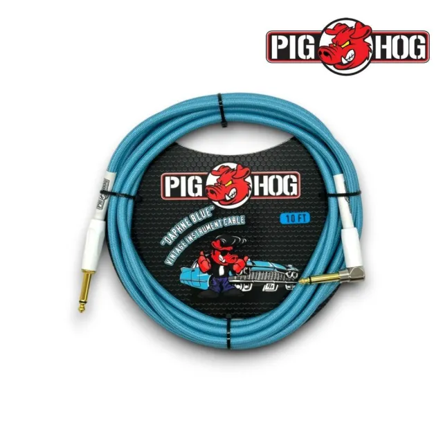 【PIG HOG】終身免費保固 10呎編織樂器導線 白色導線頭／原廠公司貨 品質保證(吉他導線 貝斯導線 PCH10)