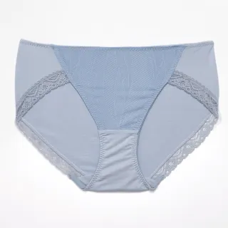 【Wacoal 華歌爾】無鋼圈自由美 M-3L中低腰三角褲 搭配內褲-VS2153CD(澗水藍)