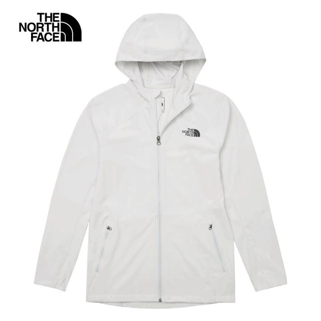 【The North Face 官方旗艦】北面男款灰色舒適保暖連帽外套｜8AUR9B8(薄外套 / 運動)