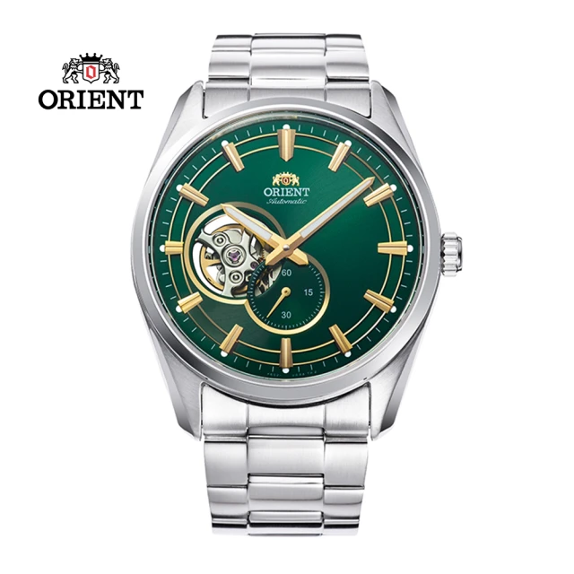ORIENT 東方錶 SEMI-SKELETON系列 藍寶石鏤空機械錶 鋼帶款 綠色 40.8mm(RA-AR0008E)