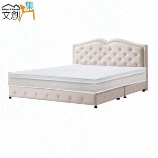 【文創集】法雅6尺雙人加大防刮皮革三件式床臺組合(床片＋床底＋三線獨立筒床墊)