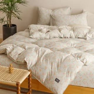 【Aibo】韓系雲感針織雙層紗床包被套四件組(雙人/加大/特大/均一價/床包組/針織棉)