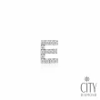 【City Diamond 引雅】14K鑽石白K字母耳環 單邊 A-Z(多款任選)