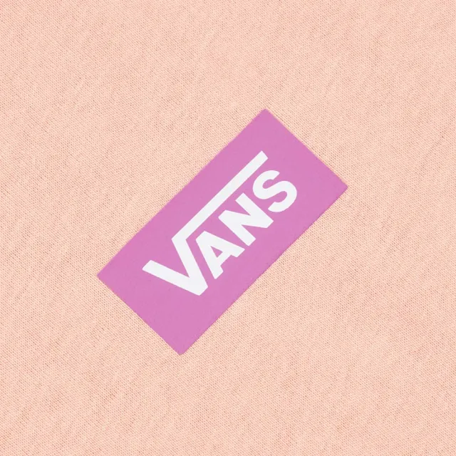 【VANS 官方旗艦】Box Logo 中童款蜜桃色短袖T恤