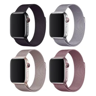 【RedMoon】Apple Watch Ultra2/Ultra/9/8/7/SE/6/5/4/3/2/1 米蘭不銹鋼磁吸式錶帶 38/40/41/42/44/45/49mm