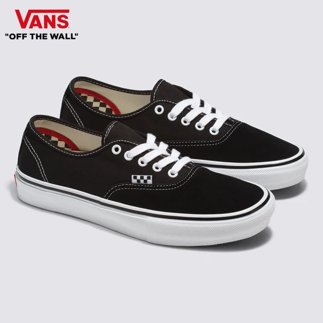 【VANS 官方旗艦】Skate Authentic 男女款黑色專業滑板鞋/休閒鞋