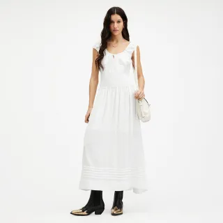 【ALLSAINTS】ELIZA 輕盈修身抽皺中長版洋裝 W206DA(修身版型)