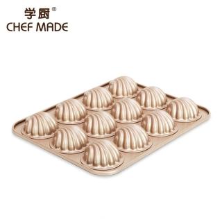 【Chefmade學廚原廠正品】日式12連胖瑪德琳蛋糕模(WK9316胖瑪德琳貝殼模)