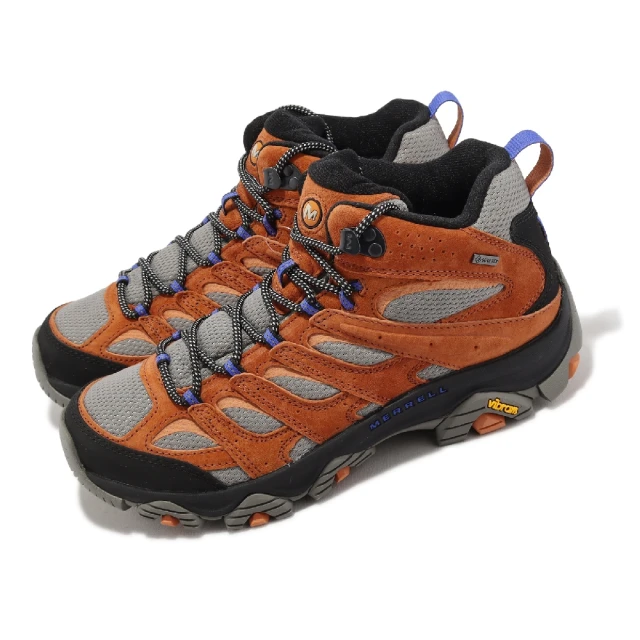【MERRELL】戶外鞋 Moab 3 Mid GTX 男鞋 橘 黑 防水 Vibram 中筒 越野 郊山 登山(ML037271)
