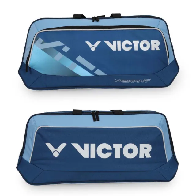 【VICTOR 勝利體育】手提矩形包-拍包袋 羽毛球 裝備袋 勝利 墨藍水藍白(BR5615FM)