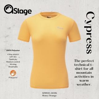 【AStage】Cypress T-Shirt 透氣快乾短袖排汗衣 女 蜂蜜橘(銀離子機能運動上衣)