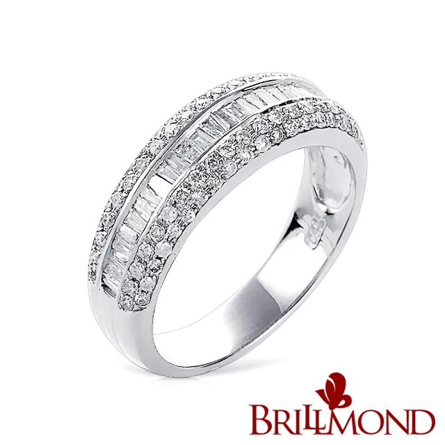 【BRILLMOND JEWELRY】80分 天然鑽石 18K金 璀璨星河 鑽戒(總重80分 18K白金台)