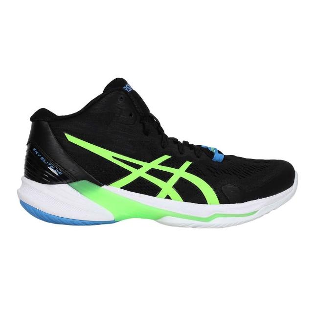 【asics 亞瑟士】SKY ELITE FF MT 2 男高筒排羽球鞋 黑螢光綠藍(1051A065-005)