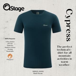 【AStage】Cypress T-Shirt 透氣快乾短袖排汗衣 男 深海藍(銀離子機能運動上衣)