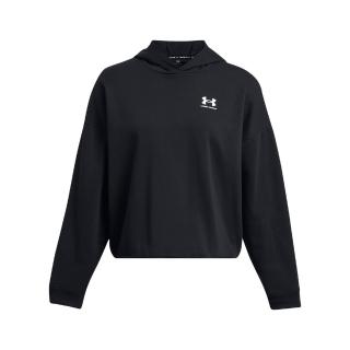 【UNDER ARMOUR】UA 女 Rival Terry OS 長袖帽T 1382736-001(黑色)