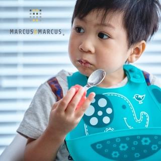 【MARCUS&MARCUS】大口吃飯學習餐具組(造型圍兜+握握叉匙)