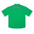【Dickies】男款明綠色純棉府綢胸前刺繡圖案印花寬鬆短袖襯衫｜DK011533F61