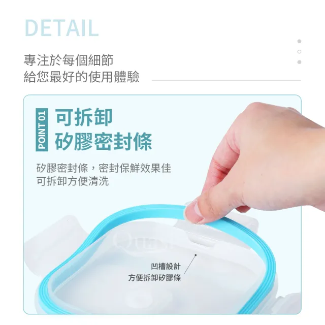 【Quasi】芬格方型玻璃耐熱保鮮盒520mlx2件組(微/蒸/烤三用)