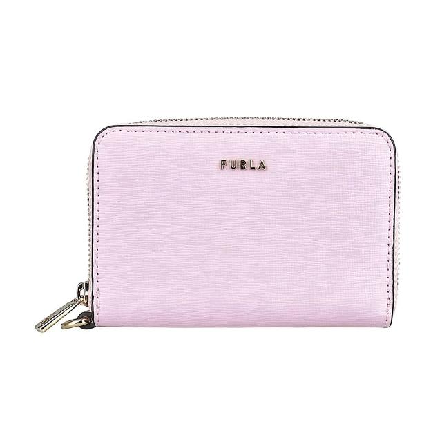【FURLA 芙拉】FURLA Babylon經典LOGO防刮皮2卡拉鍊零錢包(蛋白石粉x淺灰)