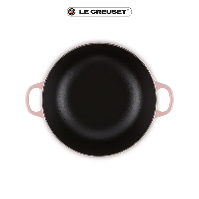 【Le Creuset】琺瑯鑄鐵鍋媽咪鍋24cm(甜心粉-鋼頭)
