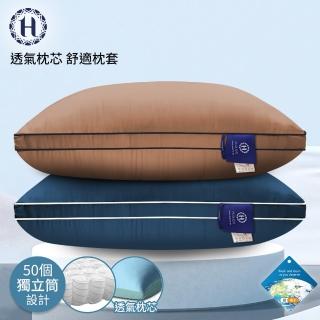 【Hilton 希爾頓】奢華尊貴頂級銀離子純萊賽爾100支紗獨立筒枕/二色任選(枕芯x1+枕套x1/萊賽爾枕/枕頭)