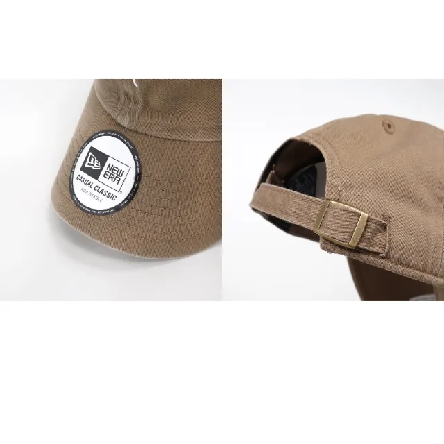 【NEW ERA】棒球帽 Classic Essential New York 棕白 可調帽圍 刺繡 老帽 帽子(NE70782545)