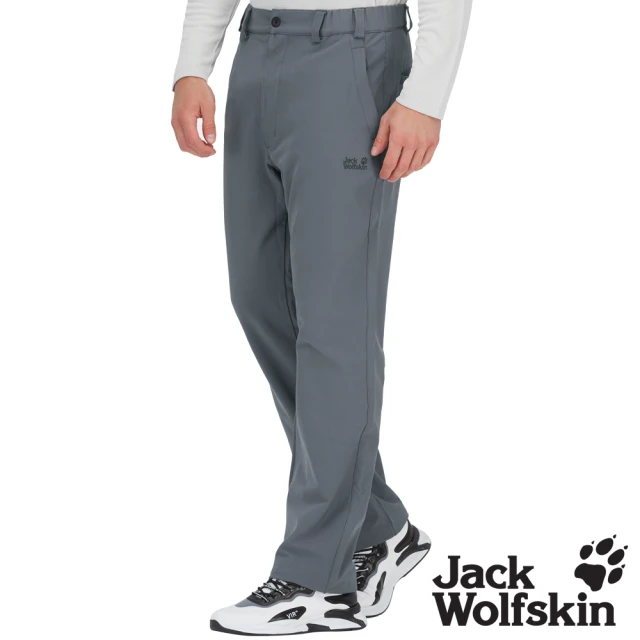 Jack wolfskin 飛狼 男 竹炭休閒保暖長褲 登山褲(鐵灰)