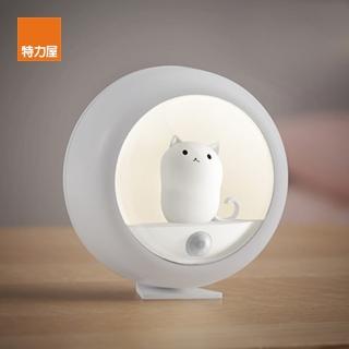 【特力屋】純白萌喵感應小夜燈-SL-001-CAT