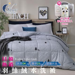 【ISHUR 伊舒爾】贈束口防潮棉被袋1入 韓系經典可水洗羽絲絨被 雙人2.5kg(棉被/被子/多款任選)