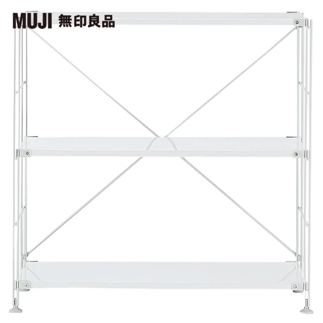 【MUJI 無印良品】SUS鋼製層架組/亮面淺灰/寬/小(大型家具配送)