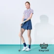 【KING GOLF】速達-網路獨賣款-女款花朵碎花造型POLO衫/高爾夫球衫(藍色)