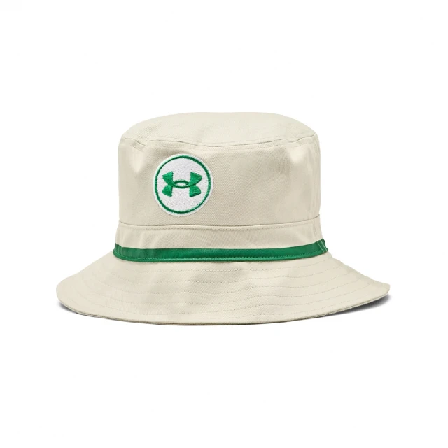 UNDER ARMOUR 漁夫帽 Driver Golf Bucket Hat 綠 白 棉質 防曬 刺繡 帽子 UA(1383483273)