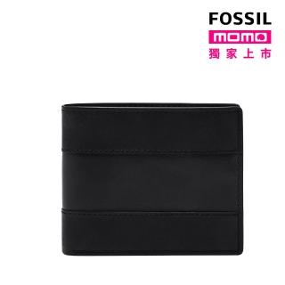 【FOSSIL 官方旗艦館】Everett 真皮證件格經典皮夾-黑色 ML4397001(禮盒組附鐵盒)