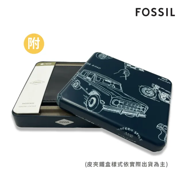 【FOSSIL 官方旗艦館】Quinn 真皮鈔票夾式短夾-咖啡色 ML3650200 雙11/1111(禮盒組附鐵盒)