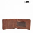 【FOSSIL 官方旗艦館】Quinn 真皮鈔票夾式短夾-咖啡色 ML3650200(禮盒組附鐵盒)