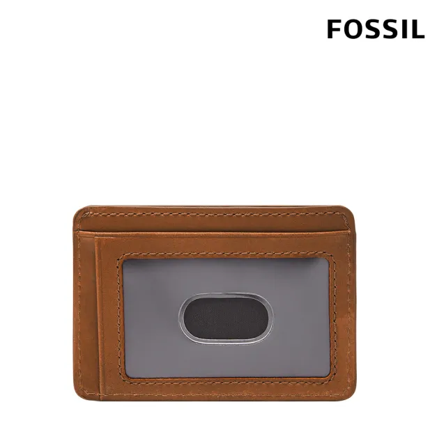 【FOSSIL 官方旗艦館】Everett 真皮證件卡夾-金棕色 ML4398216(禮盒組附鐵盒)