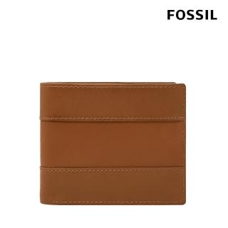 【FOSSIL 官方旗艦館】Everett 真皮證件格經典男夾-金棕色 ML4397216(禮盒組附鐵盒)