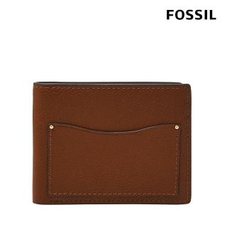 【FOSSIL 官方旗艦館】Anderson 真皮短夾-咖啡色 ML4577210(禮盒組附鐵盒)