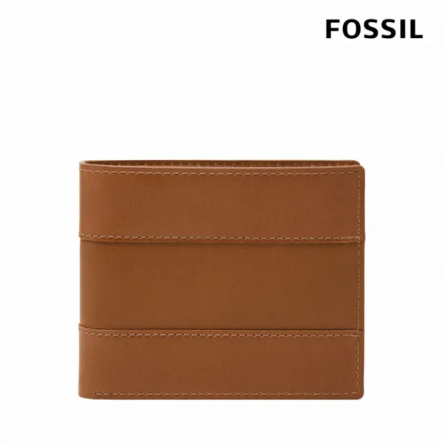 【FOSSIL 官方旗艦館】Everett 真皮大零錢袋皮夾-金棕色 ML4400216(禮盒組附鐵盒)