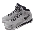 【UNDER ARMOUR】籃球鞋 Curry 1 BHM 男鞋 灰 銀 運動鞋 黑人歷史月 UA(3026279100)