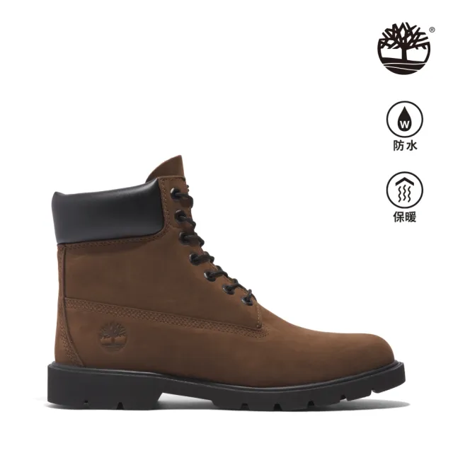 【Timberland】男款深棕色磨砂革防水6吋休閒靴(A64YN968)