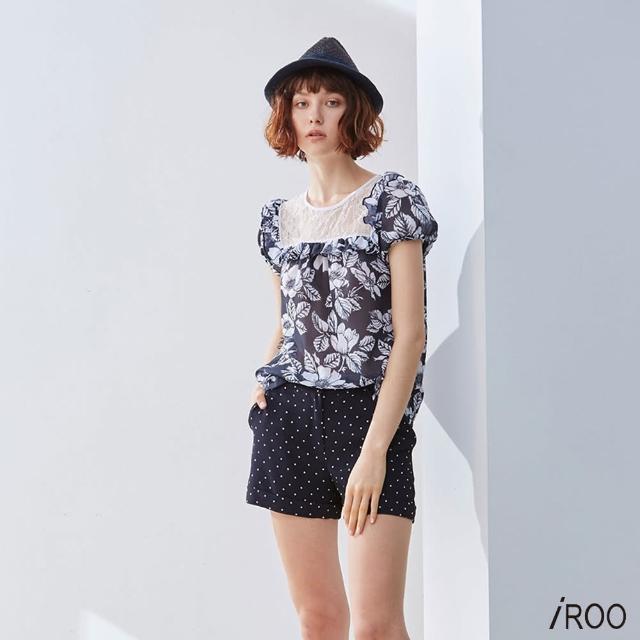 【iROO】點點反摺短褲