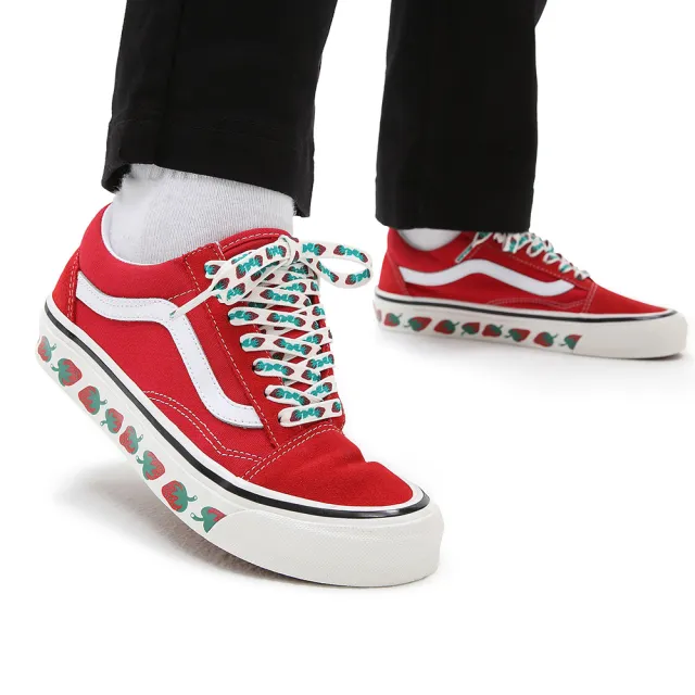 【VANS 官方旗艦】Old Skool 36 DX 男女款紅色草莓印花圖案滑板鞋