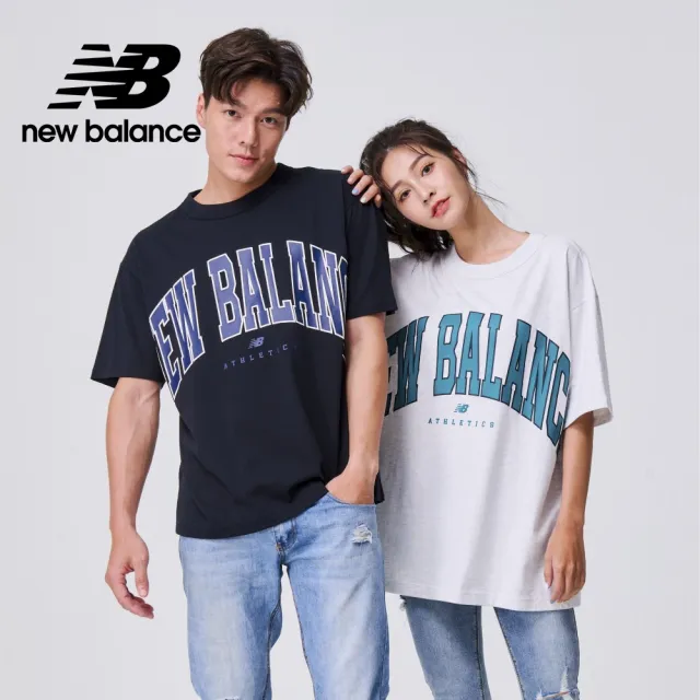 【NEW BALANCE】NB 美式風格字母短袖上衣_中性_象牙白_UT31551SAH_UT31551BK(IU著用)