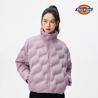 【dickies】女款藕紫色滿版logo壓紋立領羽絨外套｜dk010807d70