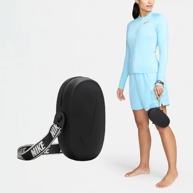 NIKE 耐吉NIKE 耐吉 側背包 Swim Water-Resistant Bag 黑 橘 防水 可調背帶 小包 斜背包(NESSE139-001)