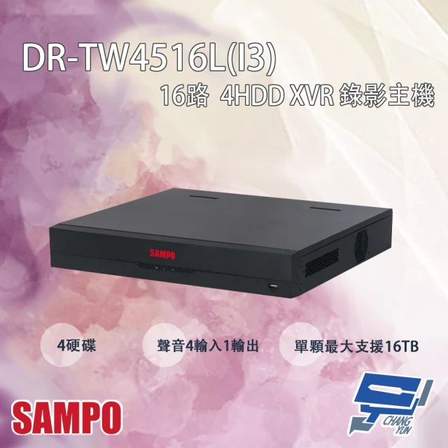 CHANG YUN 昌運 SAMPO聲寶 DR-TW4516L-I3 16路 人臉辨識 五合一 4HDD XVR 錄影主機